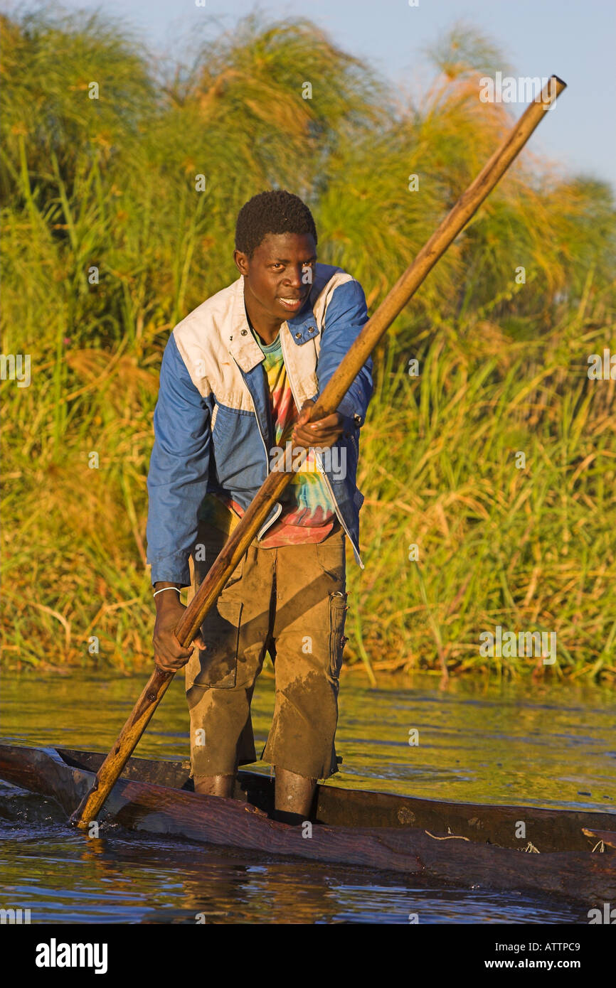 Fischer auf dem Sambesi Stockfoto