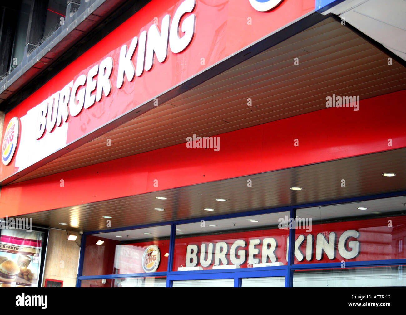 Typischen Fast Food-Kette Burger King Piccadilly Circus London  Stockfotografie - Alamy