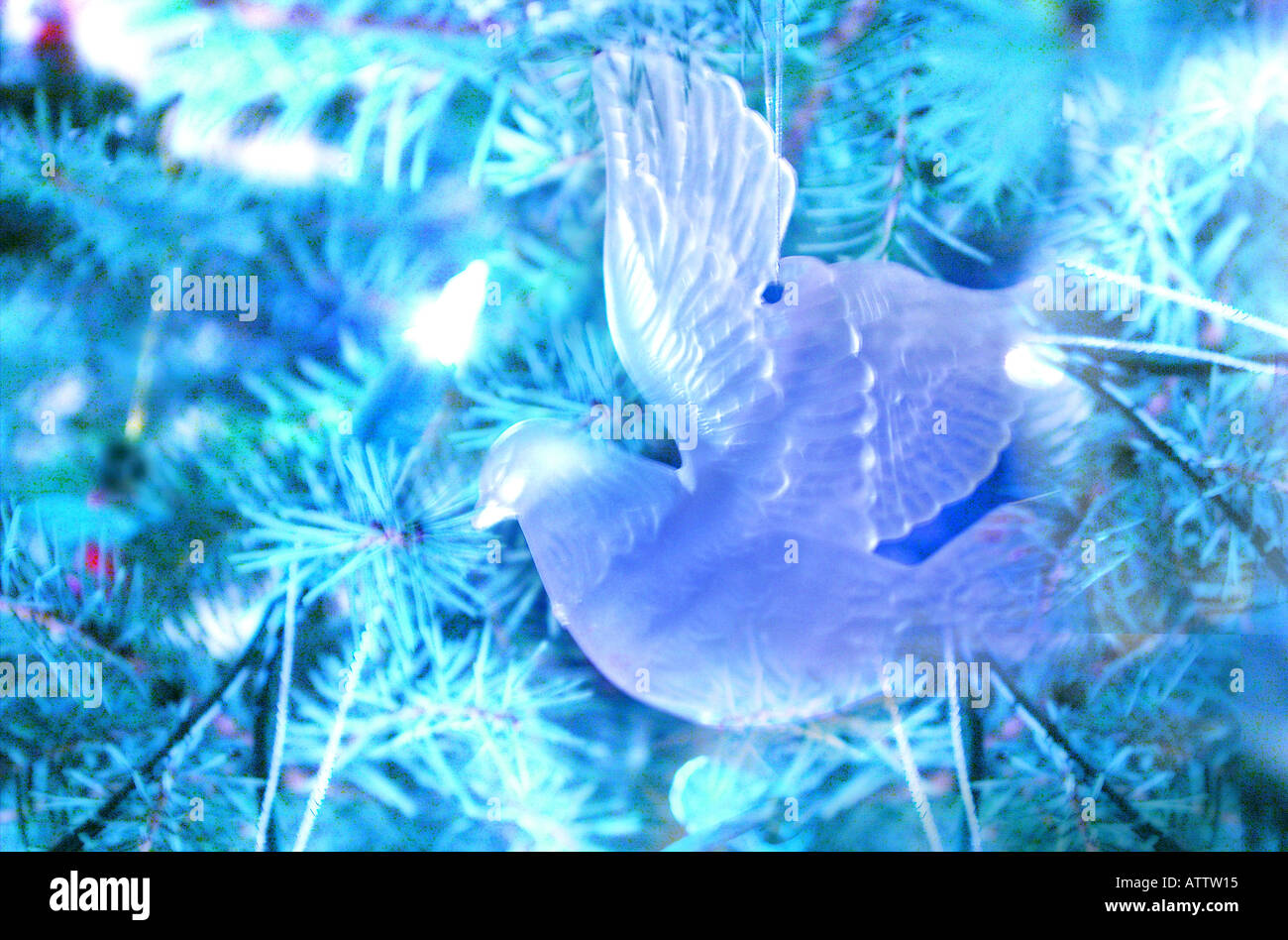 verschwommene blau getönten Christbaumschmuck Stockfoto