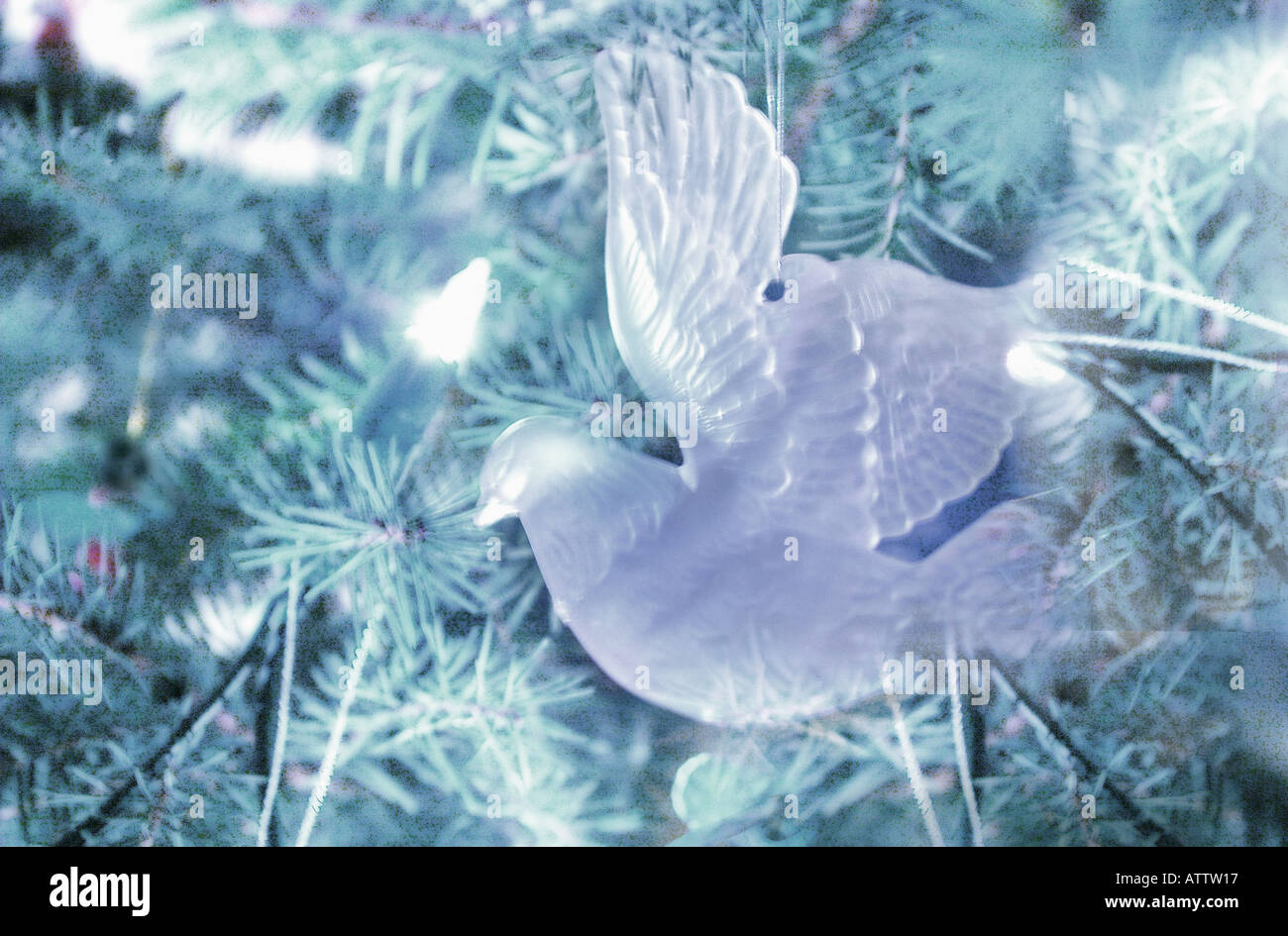 verschwommene blau getönten Christbaumschmuck Stockfoto