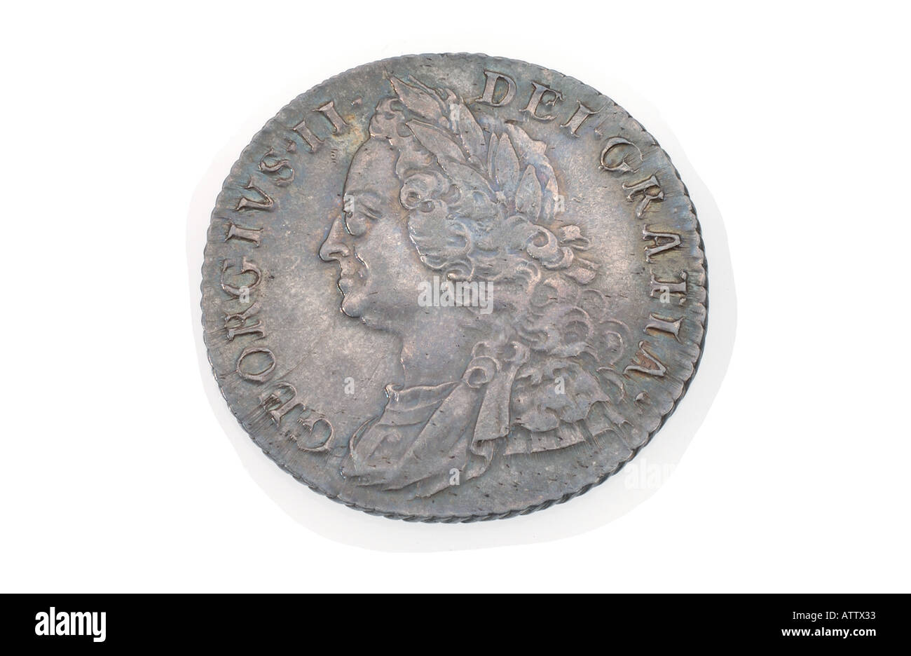 Münze von George die zweite England Stockfoto