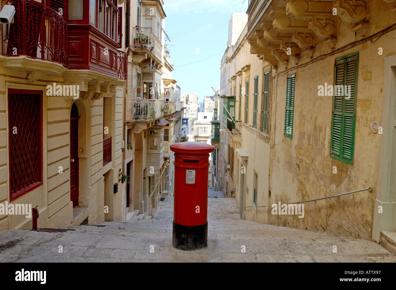 Alte britische Post Formatfeld The Island of Malta Valletta Stockfoto