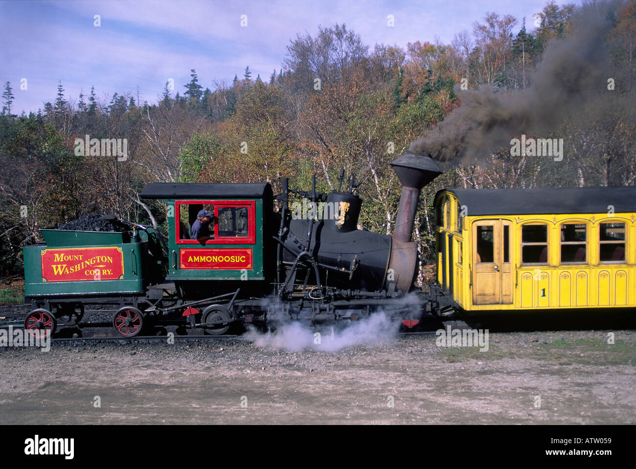 Mt Washington Cog Railway, New Hampshire Stockfoto