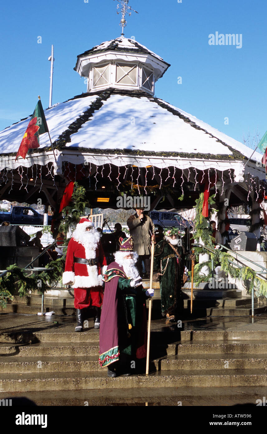 Leavenworth Washington Weihnachtsmann Saint Nick und der Weihnachtsmann Stockfoto