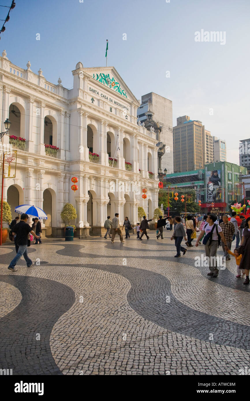 Santa Casa da Misericordia und Largo Do Senado alte Stadt von Macau china Stockfoto