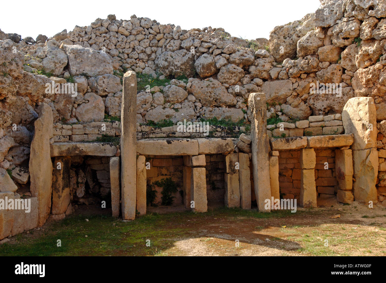 Ggantija Tempel World Heritage Site Xaghra Gozo 3 600 2 500BC der Insel von Malta Stockfoto