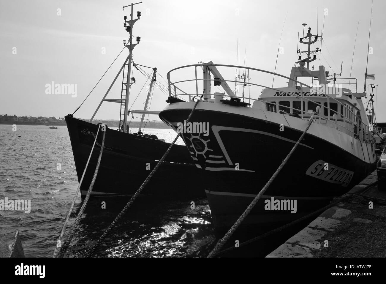 Trawler in Ruhe Stockfoto