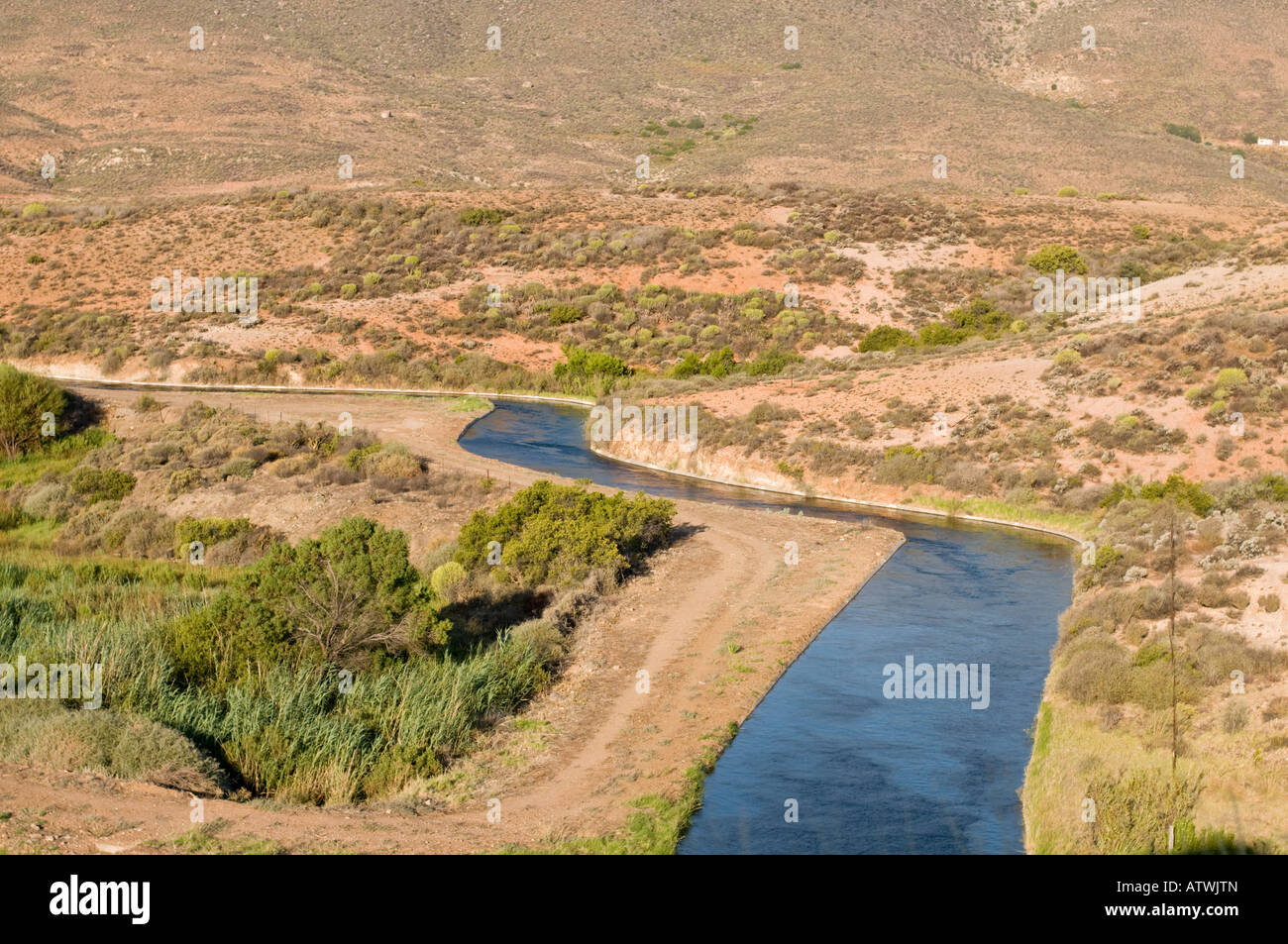 Weinberge und Bewässerung in der Nähe von Clanwilliam Südafrika Stockfoto