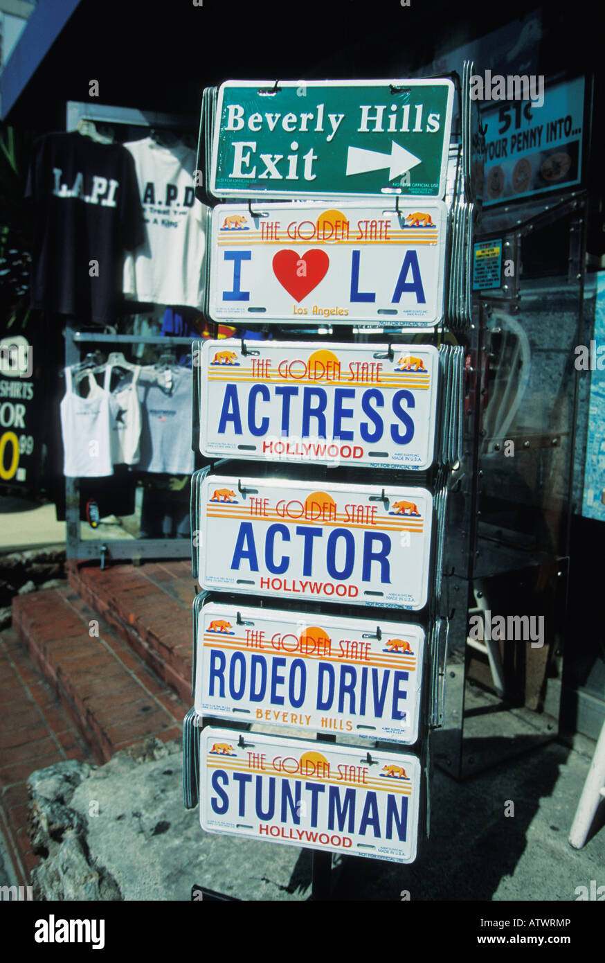 Souvenir Kfz Kennzeichen Auf Dem Hollywood Boulevard In Los Angeles Kalifornien Stockfotografie Alamy