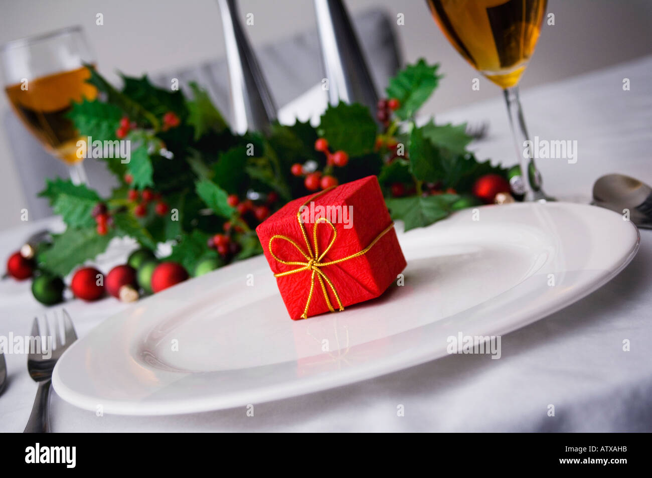 Weihnachten Tischdekoration Stockfoto