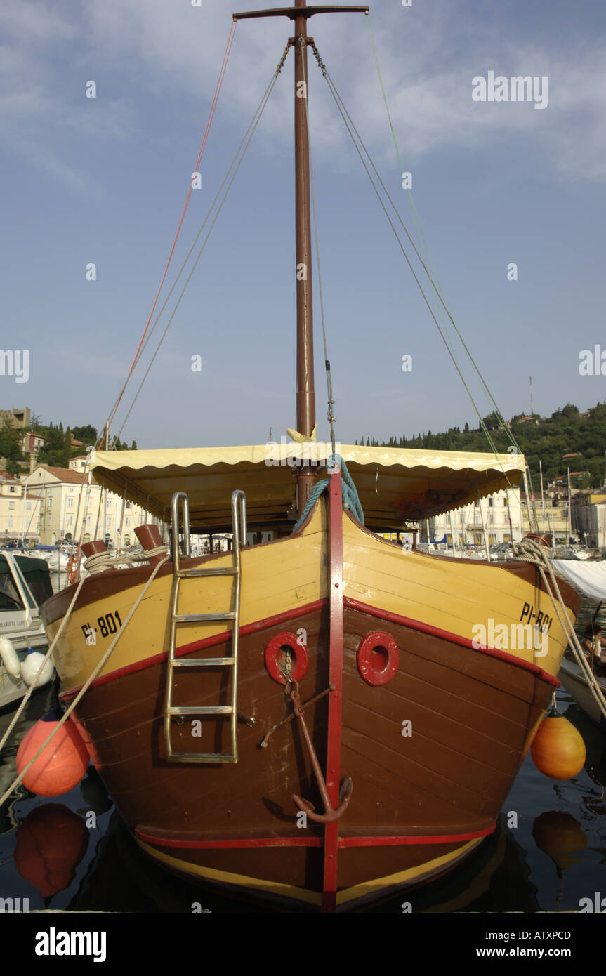 Piran, Schiff Stockfoto