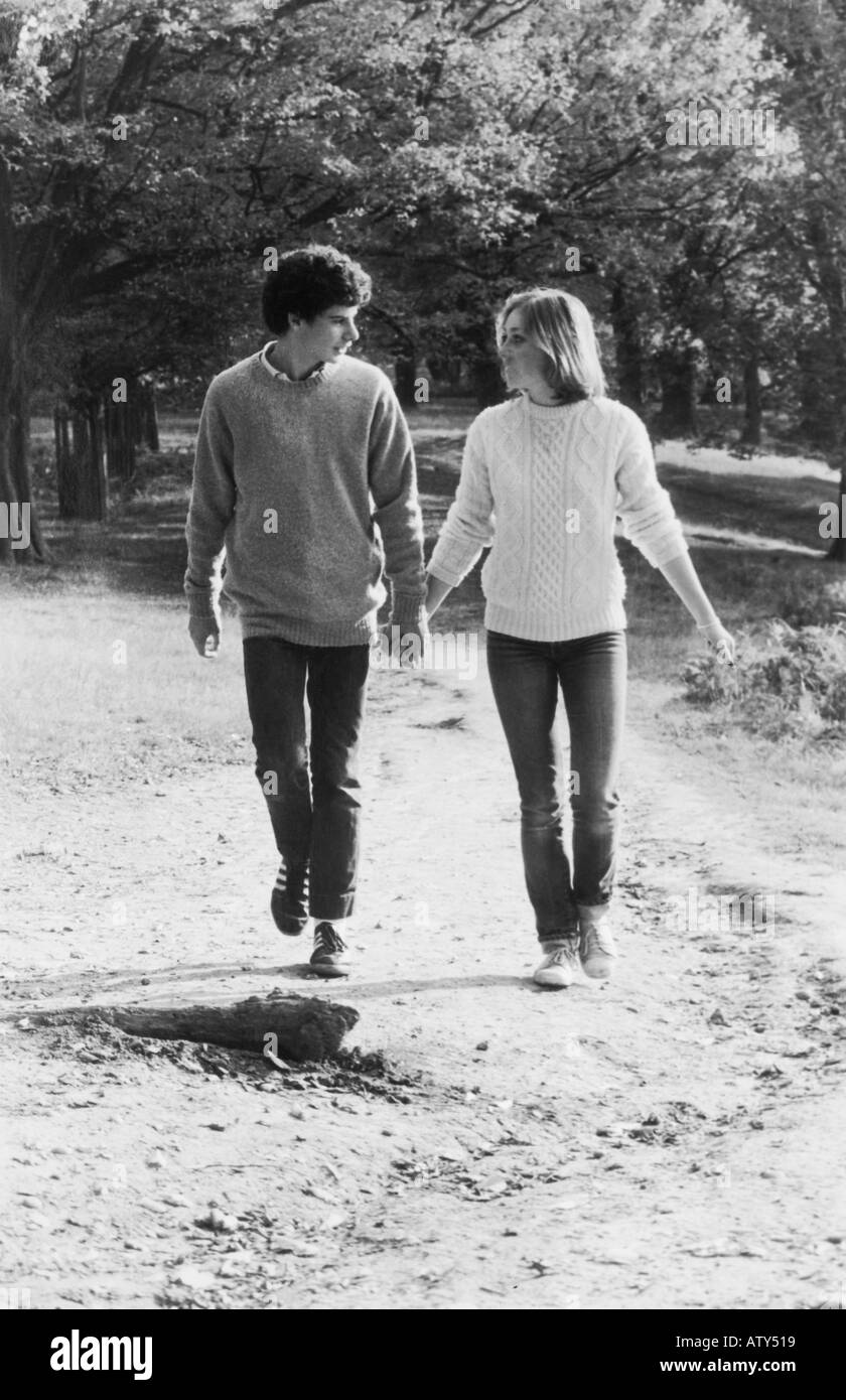 1980 paar Richmond Park Stockfoto