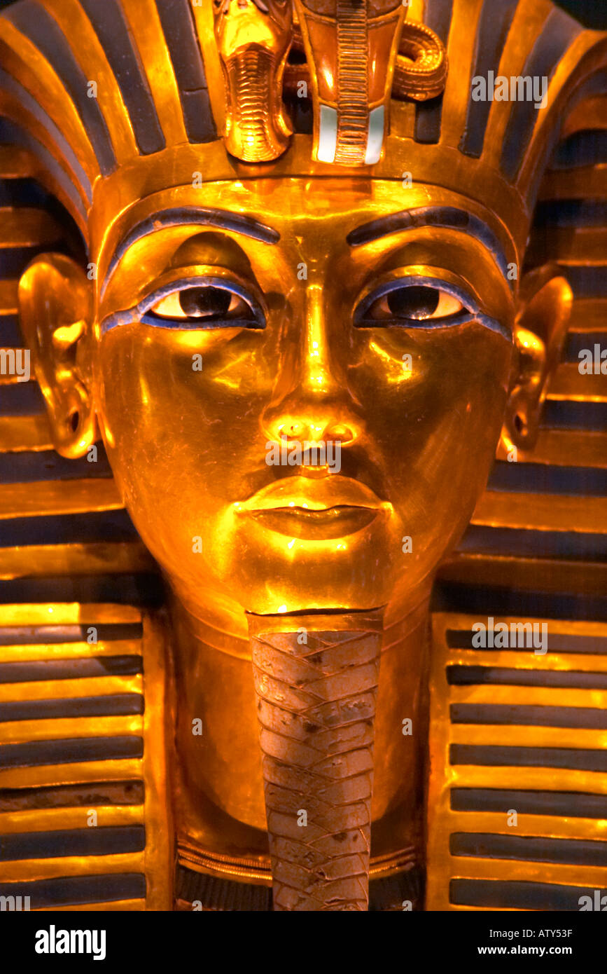 Totenmaske von Tutanchamun im ägyptischen Museum von Kairo Stockfoto