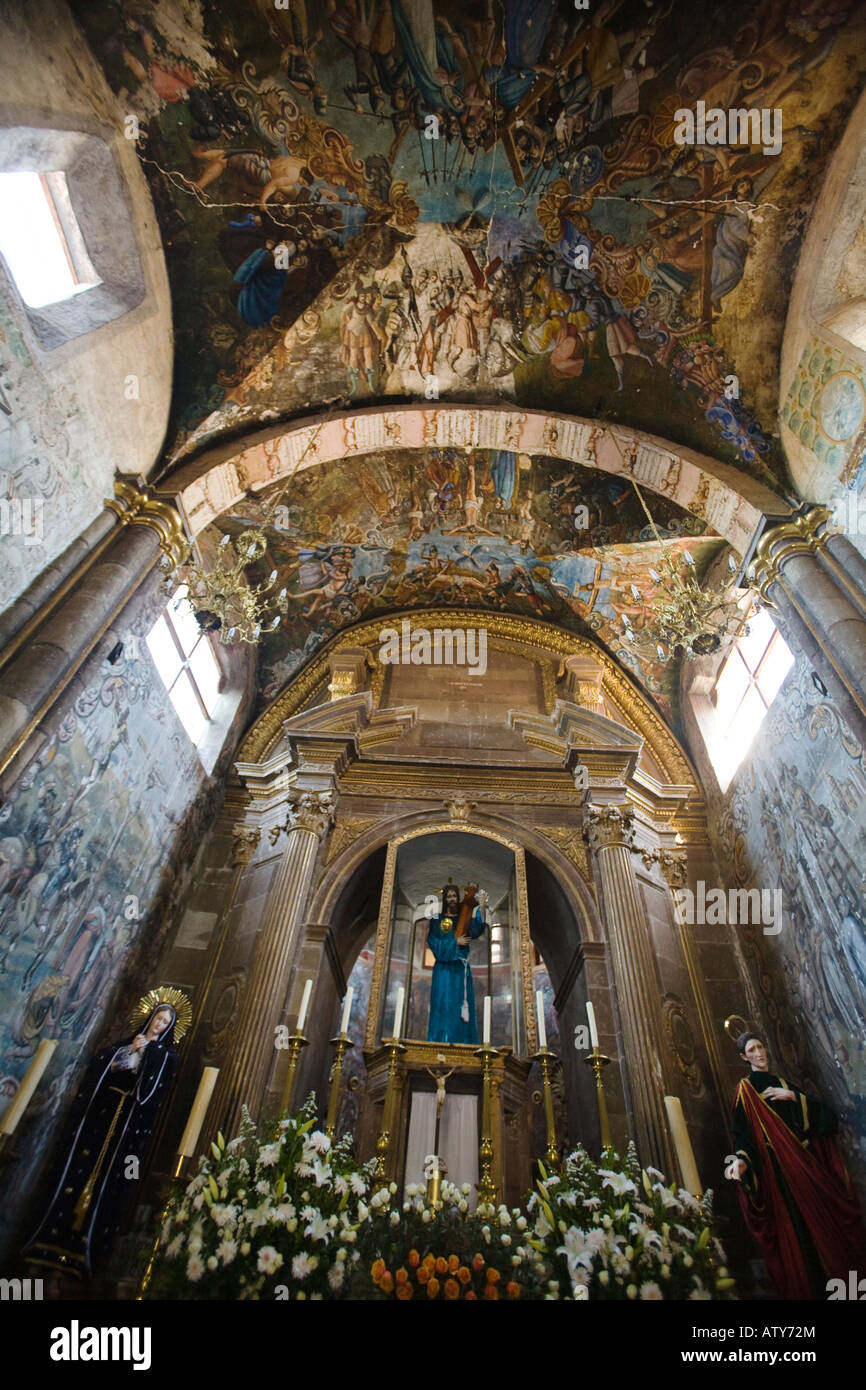 Mexiko Guanajuato aus dem 18. Jahrhundert Wandbilder in Atotonilco Kirche El Santuario de Jesus der Nazarener Miguel Hidalgo Stockfoto