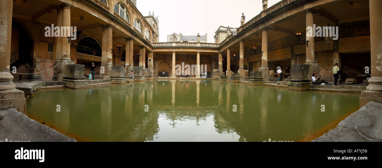 Panorama Bad UK römische Ruine Geschichte Spa warmen Frühling Stockfoto