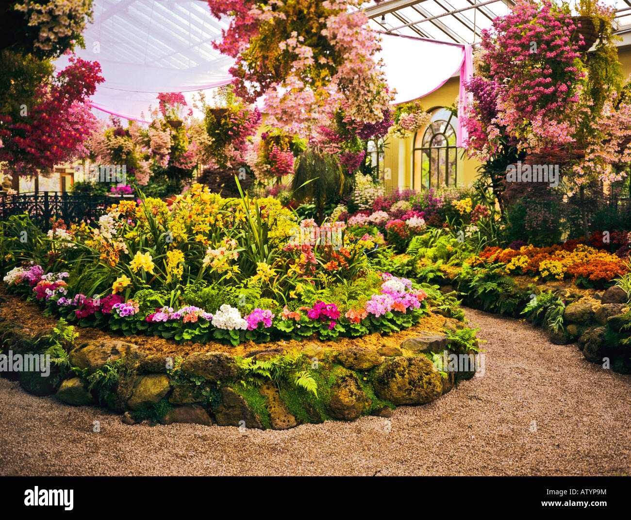 Frühlingsblumen in den Wintergarten Fitzroy Gardens Melbourne Victoria Australien Stockfoto