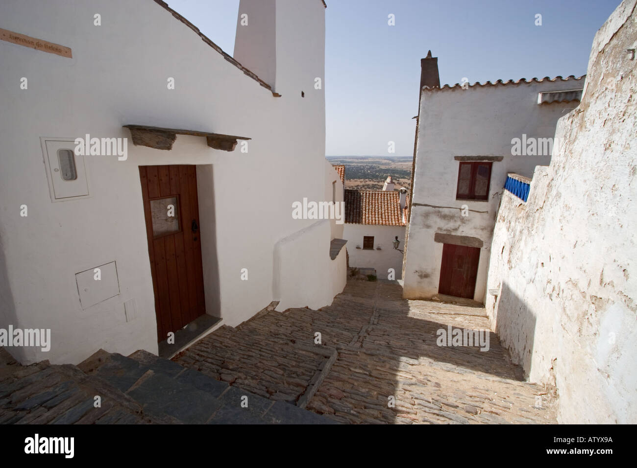 Straßen von Monsaraz Portugal Stockfoto