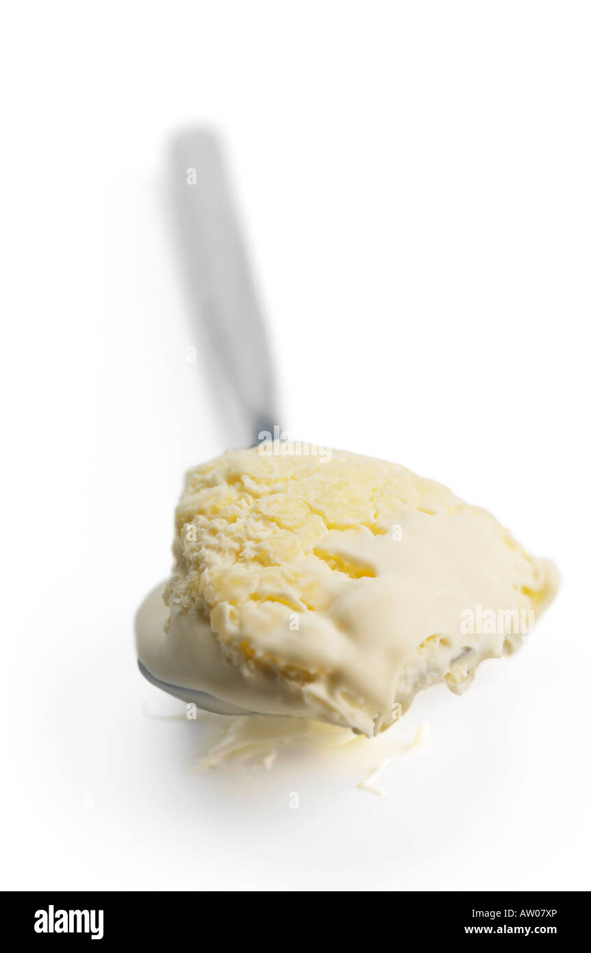 Löffel Clotted cream Stockfoto