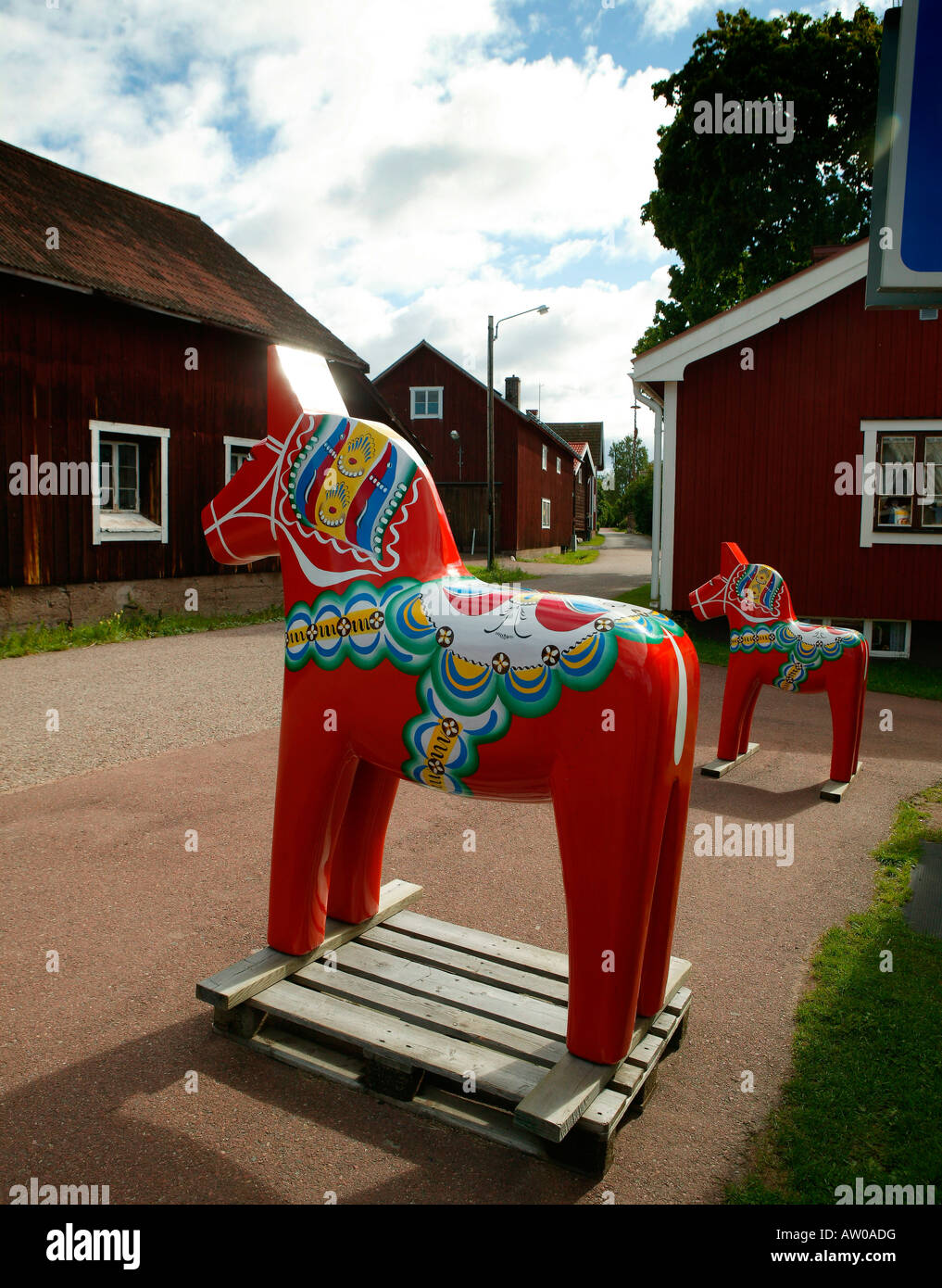 Dalapferd Fabrik, Dalarna, Schweden Stockfoto