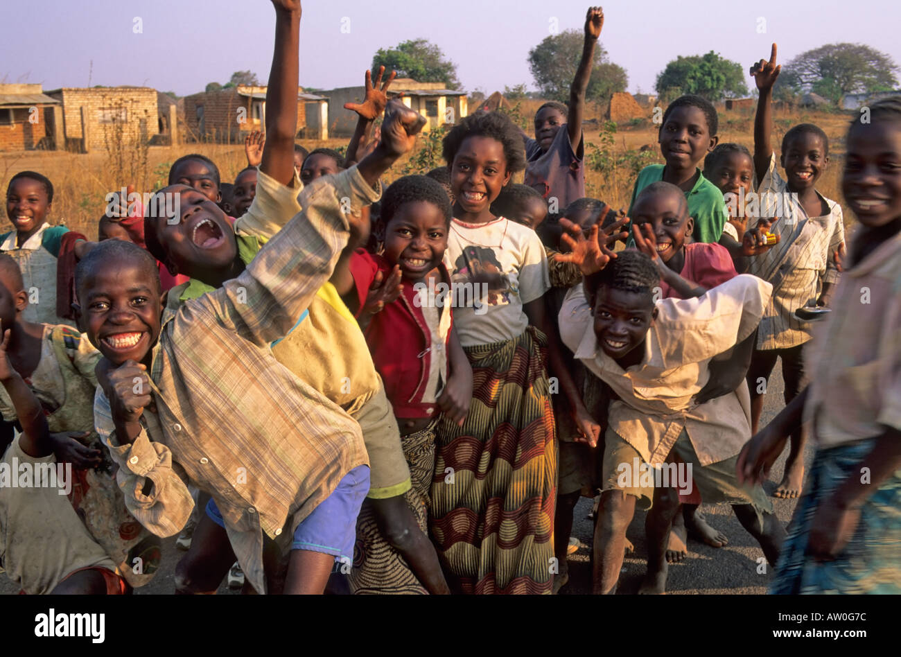 Kinder, in der Nähe von Chipata, Sambia Stockfoto