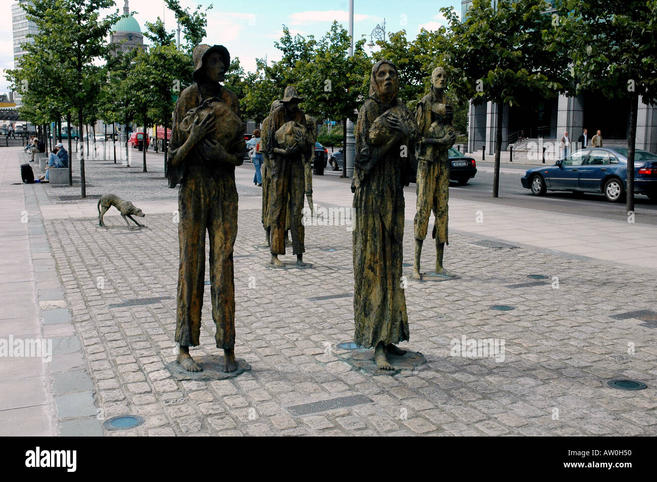 Bronze-Denkmal zu den achtzehn vierziger Jahren große Hungersnot Stockfoto