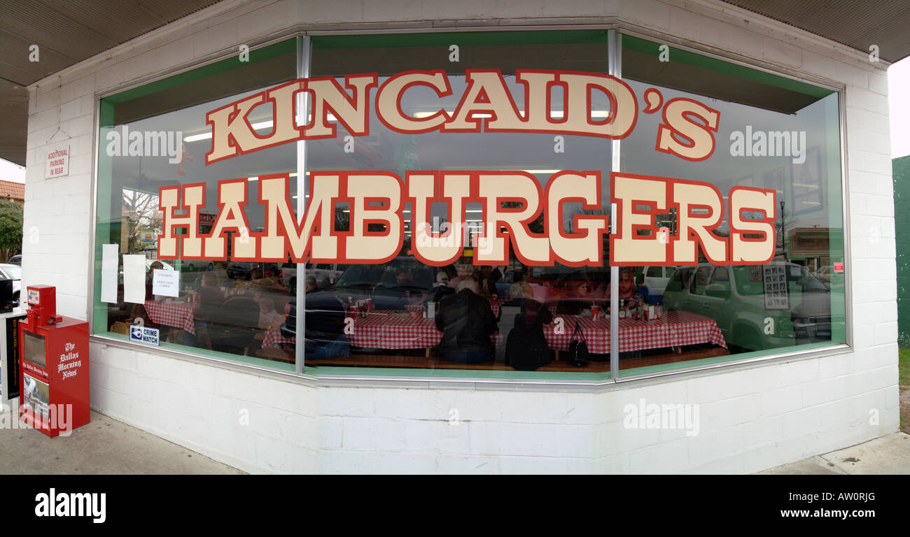 Kincaid's Hamburger, eine altmodische, und sehr beliebt, Burger Joint in Fort Worth Texas. (Composite aus drei separaten Fotos) Stockfoto