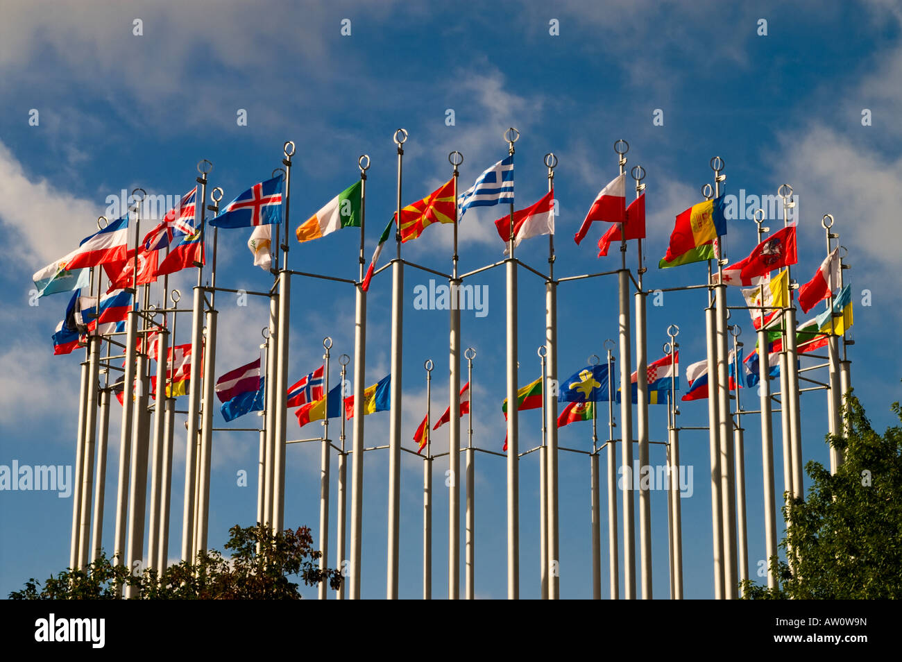 Flaggen der europäischen Länder Stockfoto
