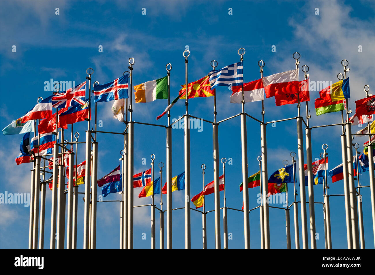 Flaggen der europäischen Länder Stockfoto
