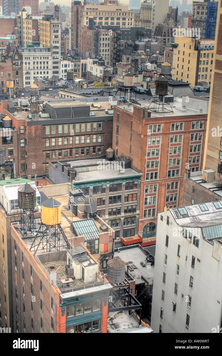 Dächer von Manhattan Gebäude, NY, USA Stockfoto