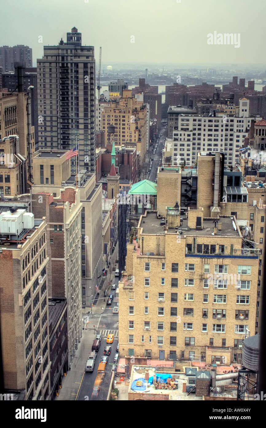 Zeigen Sie auf 22nd Street von Manhattan an.  Blick nach Osten. Stockfoto