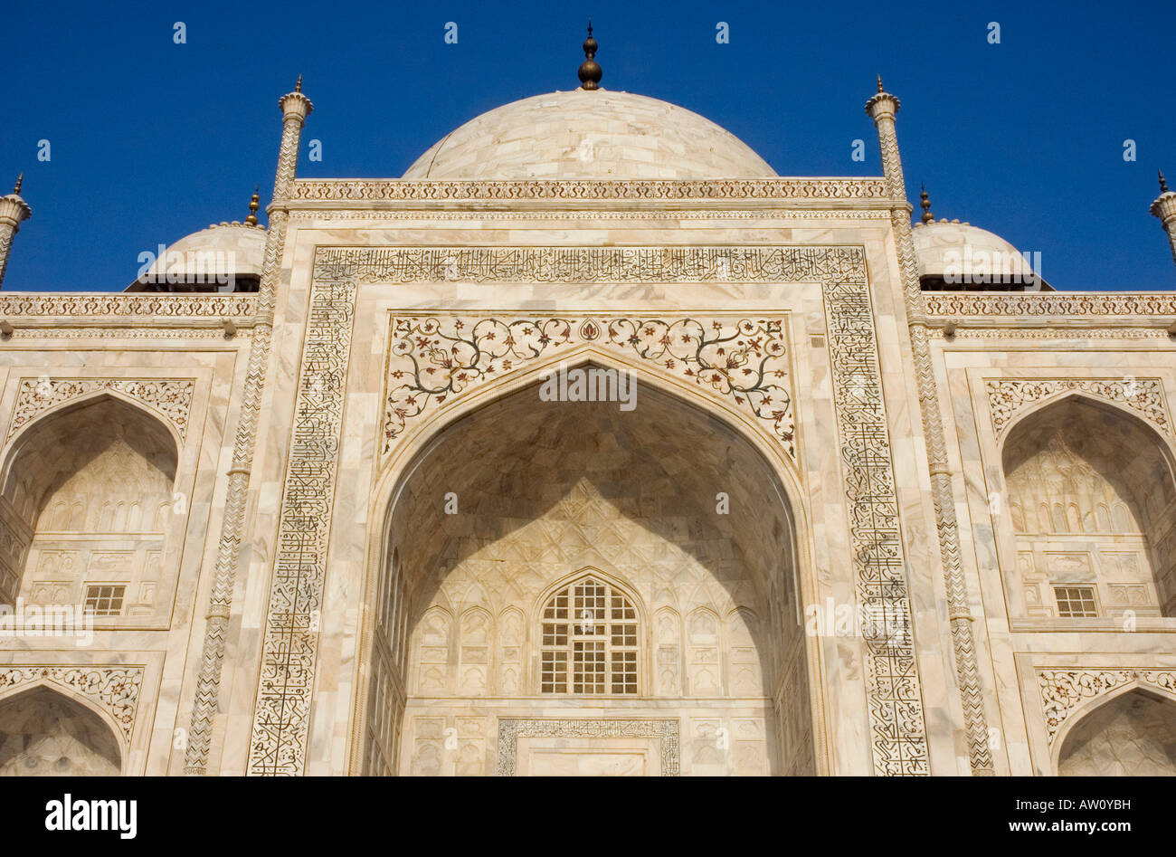 Am späten Nachmittag Licht badet das Taj Mahal, Agra, Indien. Stockfoto