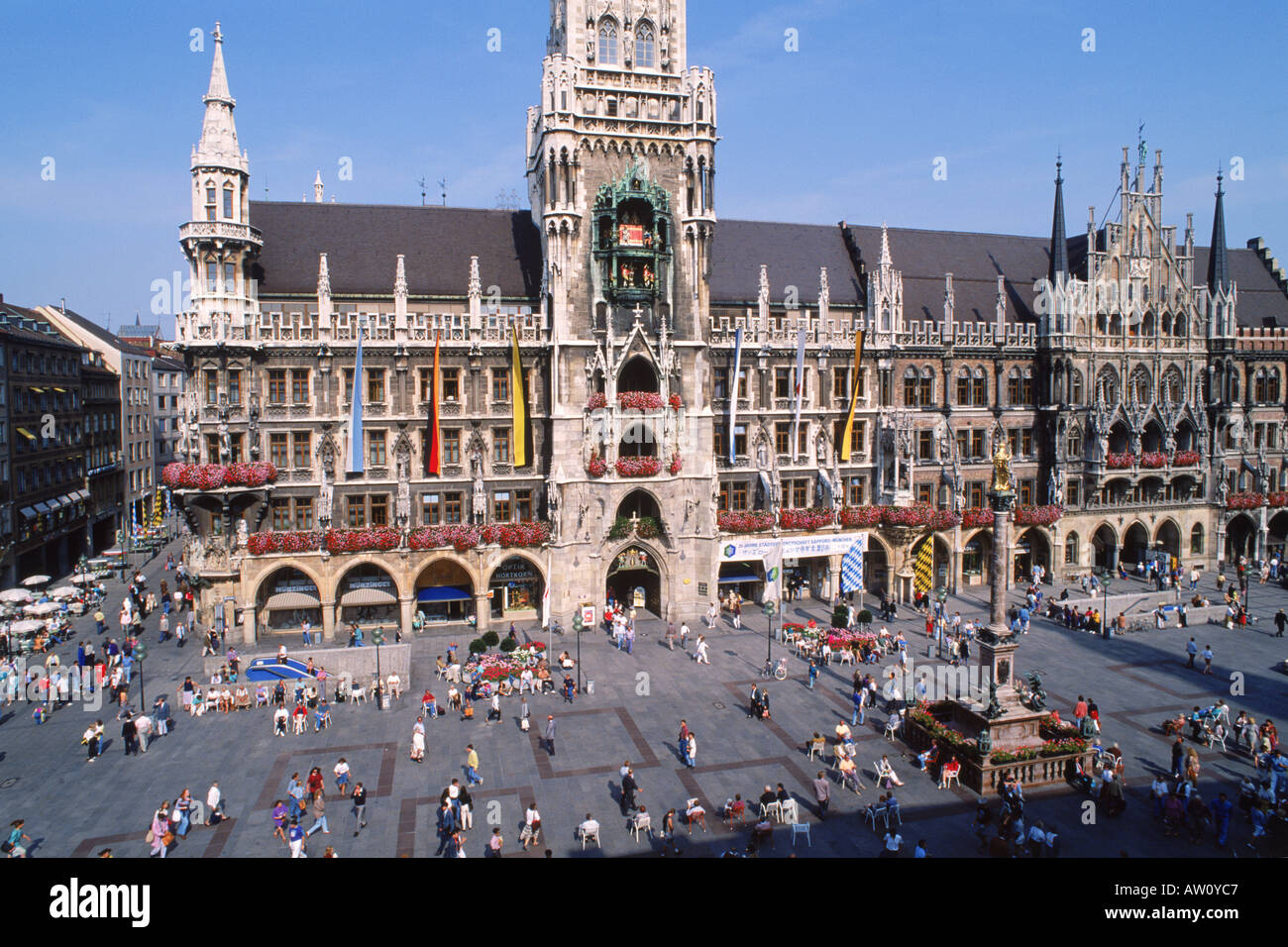 Rathaus am Marienplatz in München Stockfoto