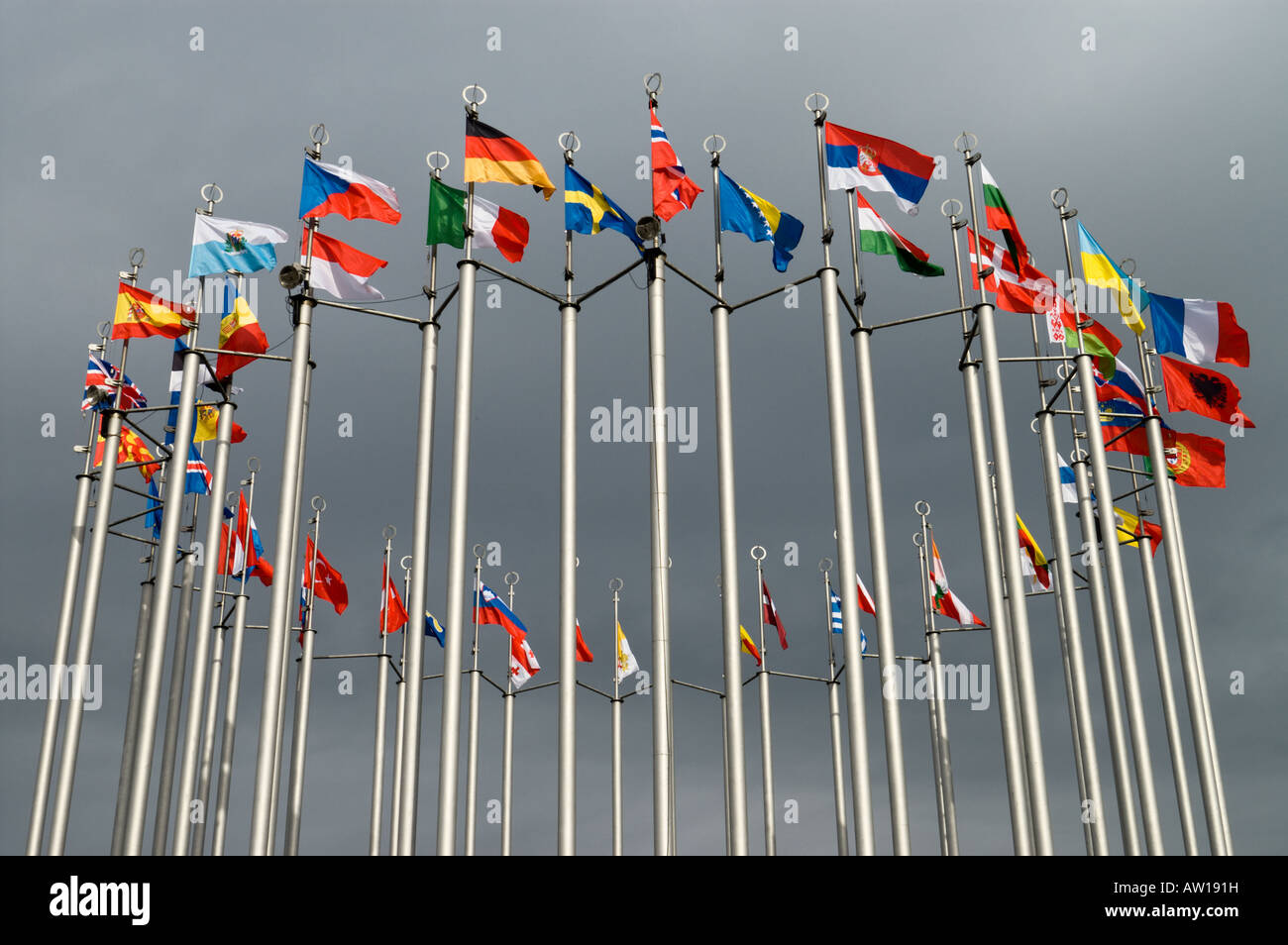 Flaggen der europäischen Länder Stockfoto