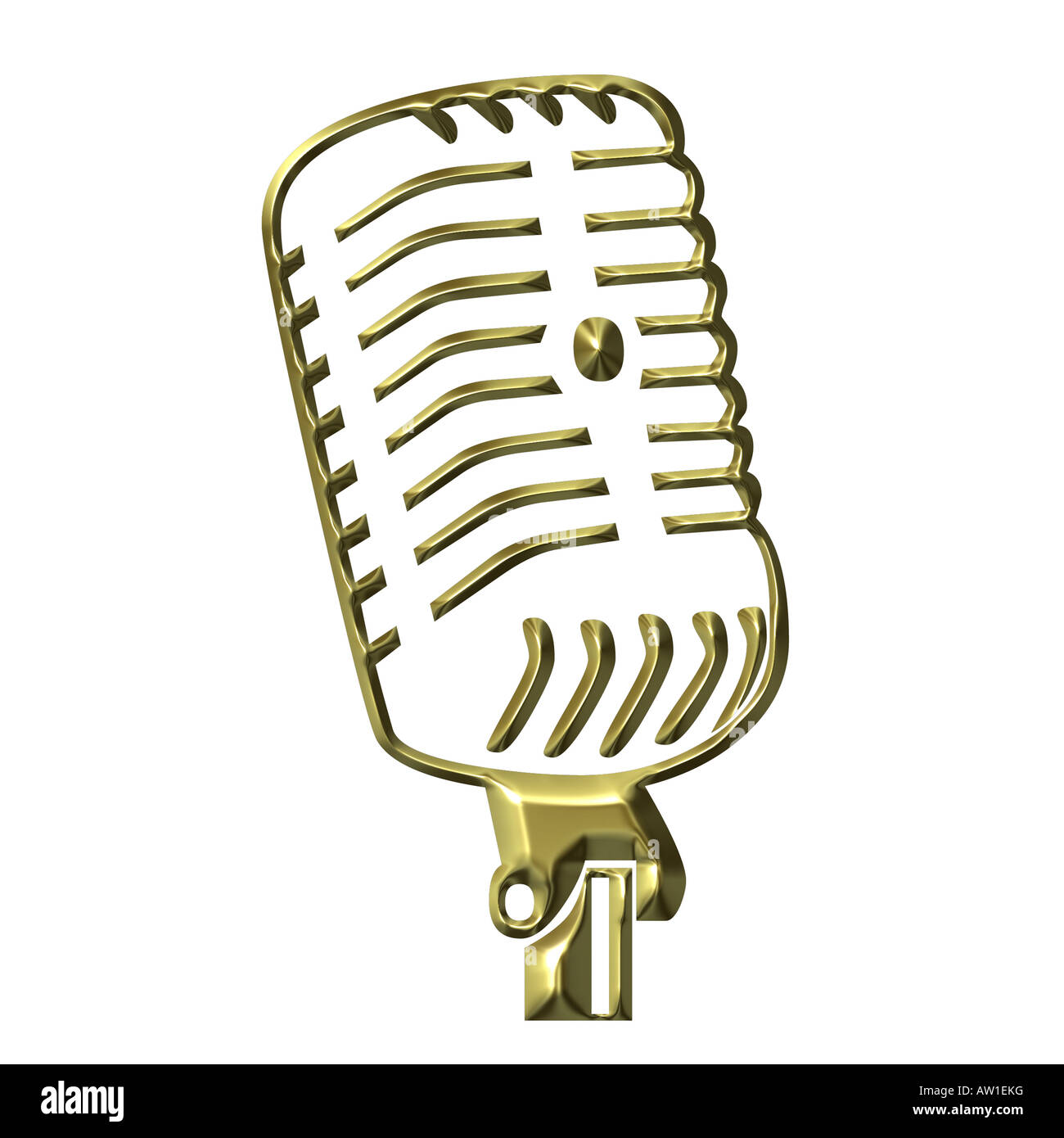 Goldene Mikrofon Stockfoto