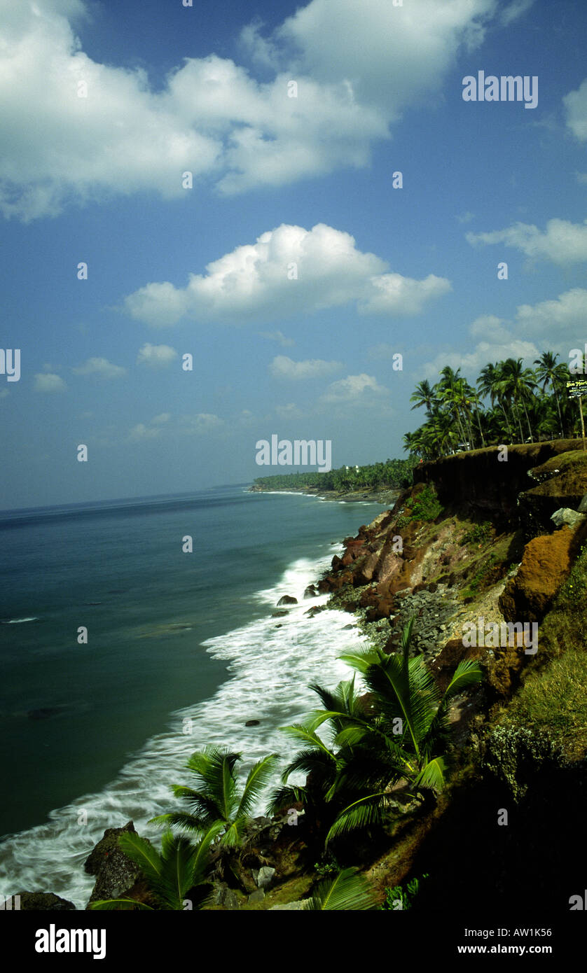 Varkala Beach Küstenlinie in den Zustand von Kerala Süd-Indien Stockfoto