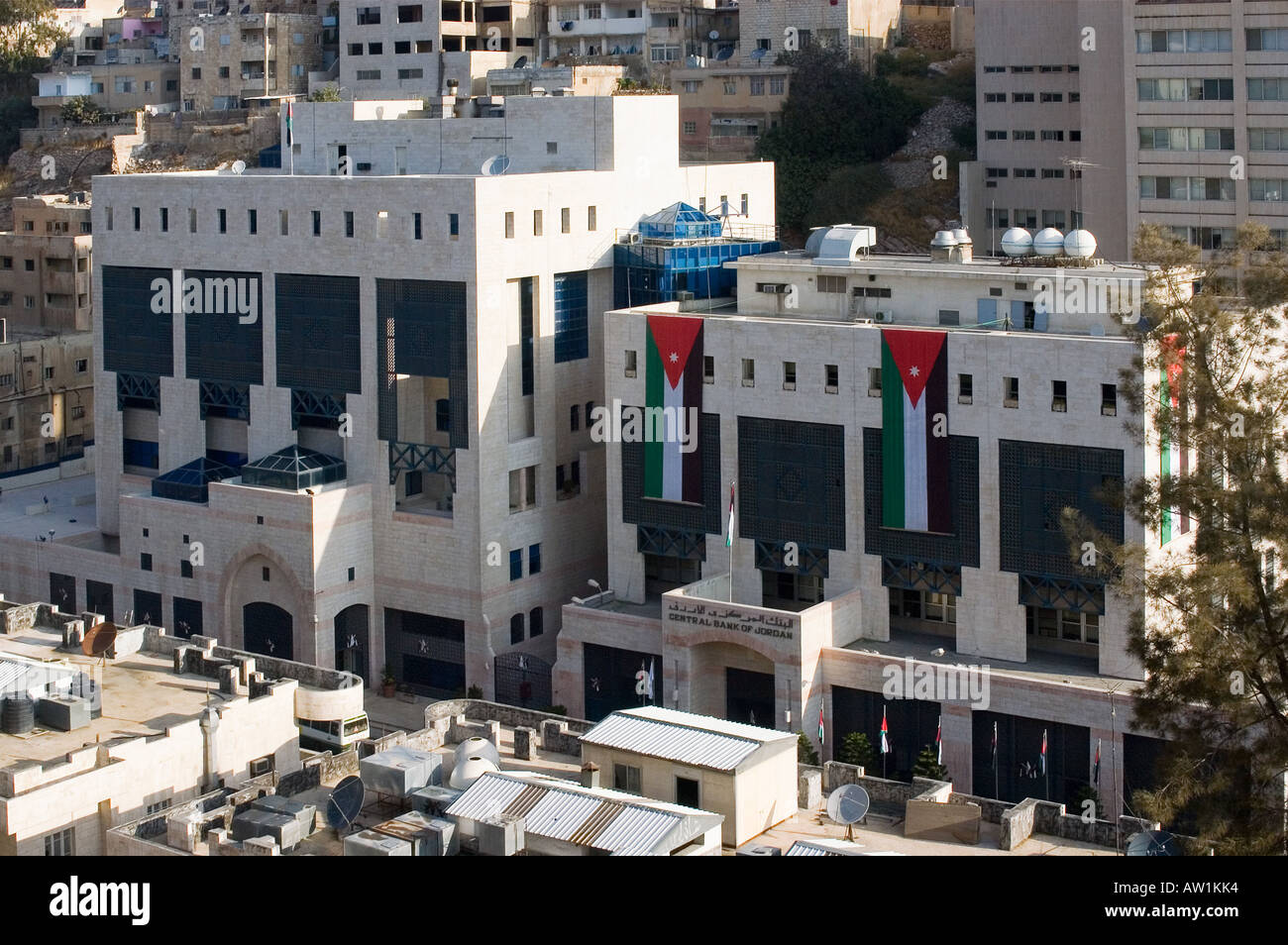 Jordan Amman King Hussein Road Central Bank of Jordan Stockfoto