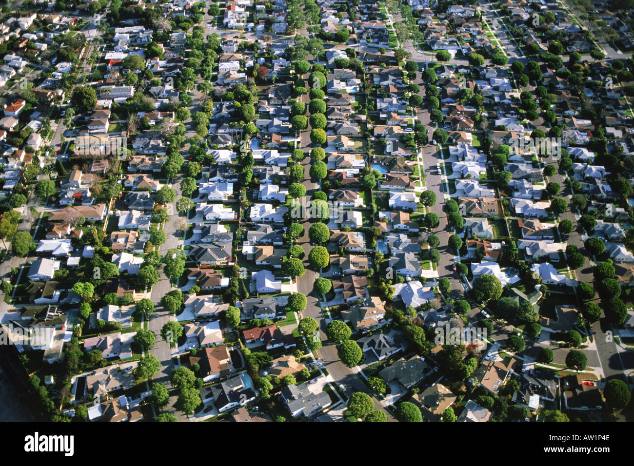 Luftaufnahme der Vorort Gehäuse Strecke in Marina Del Ray in South Bay in der Nähe von Los Angeles Stockfoto