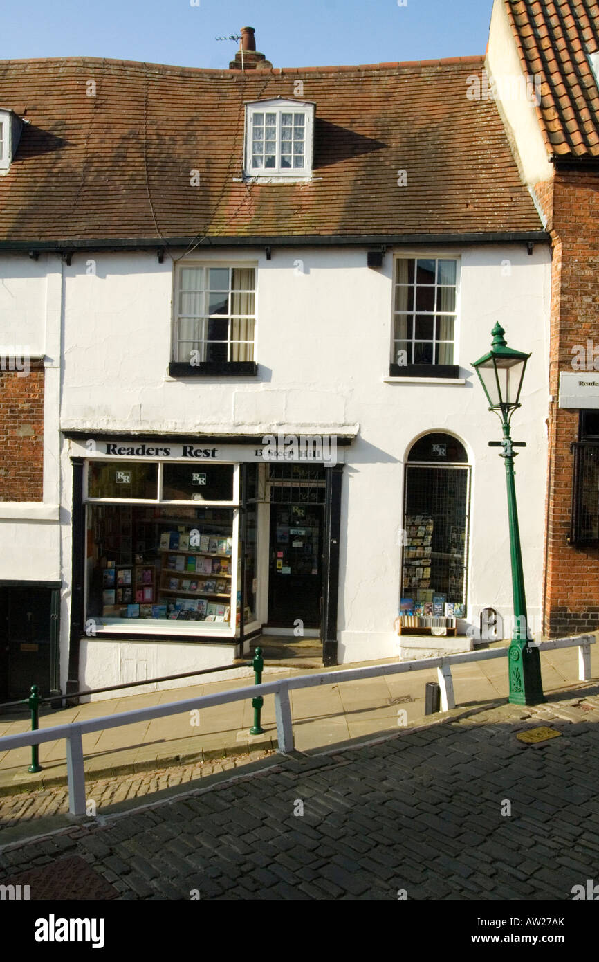 Steile Hill,Lincoln.Readers Rastplatz der Straße, Malerei-Straße Stockfoto