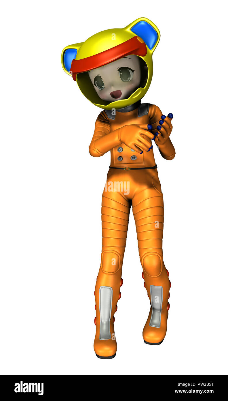 Spacegirl spaceman Stockfoto
