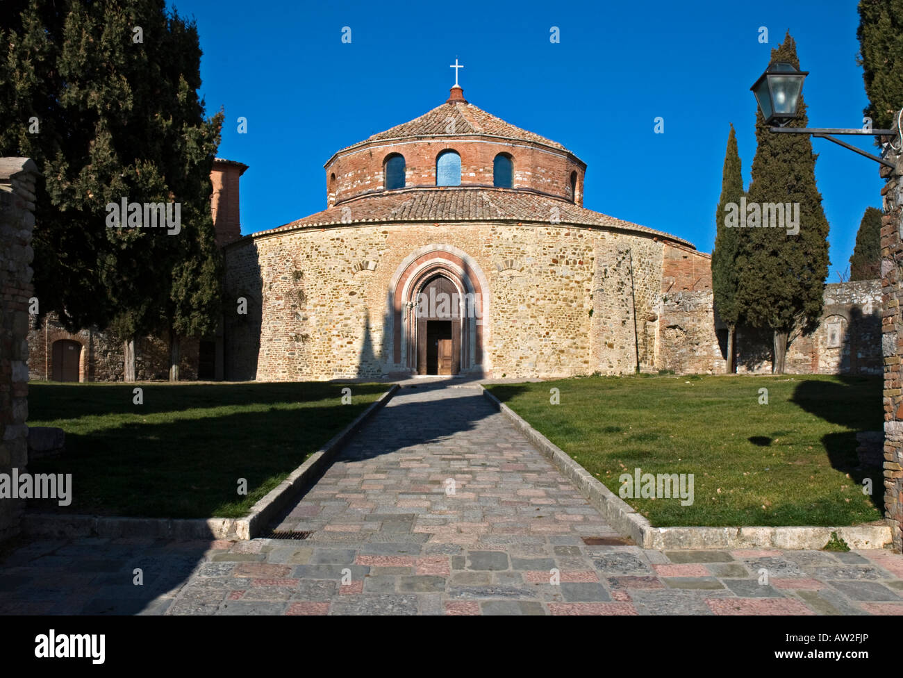 Außenansicht des San Angelo oder San Michele Arcangelo Kirche in Perugia Stockfoto