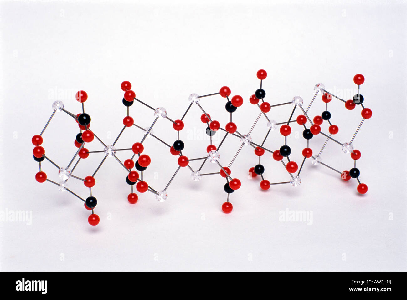 Ein Molekülmodell von Calciumcarbonat Stockfoto
