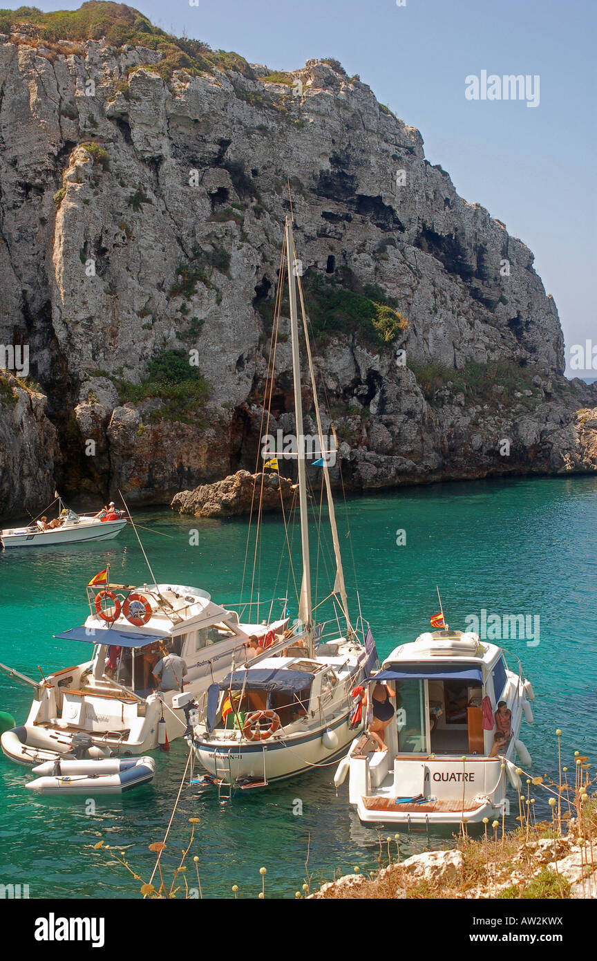 Calas Buchten Menorca Stockfoto