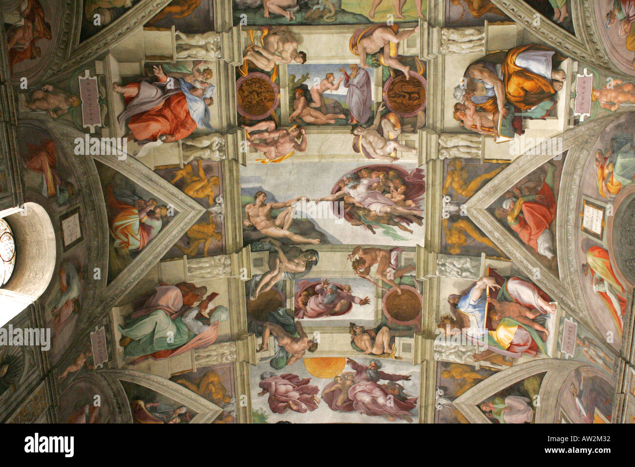 Sistine Chapel Michelangelo Ceiling Stockfotos Sistine