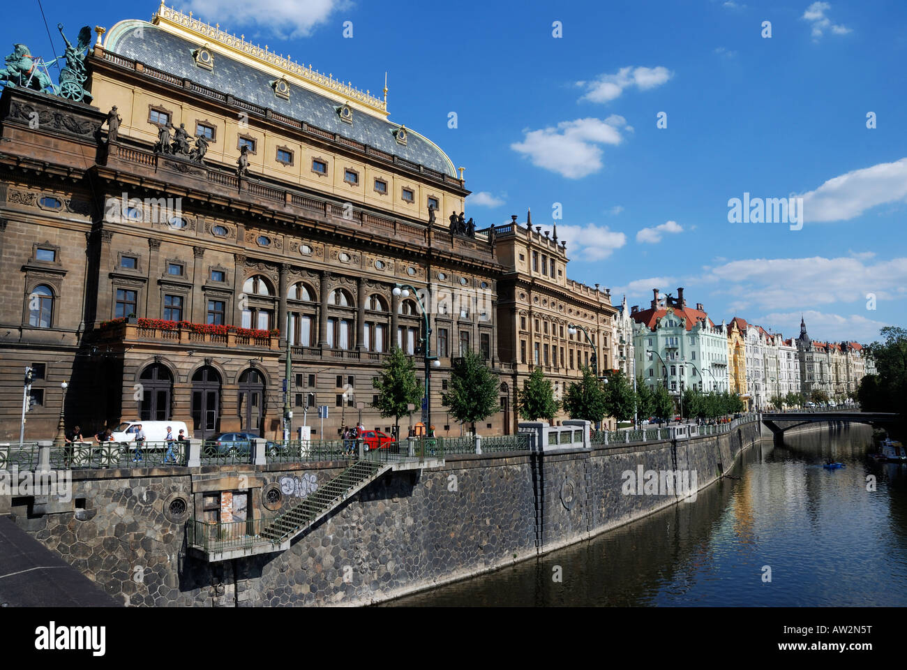 Prager Nationaltheater im Stadtteil Nové Mesto. Stockfoto