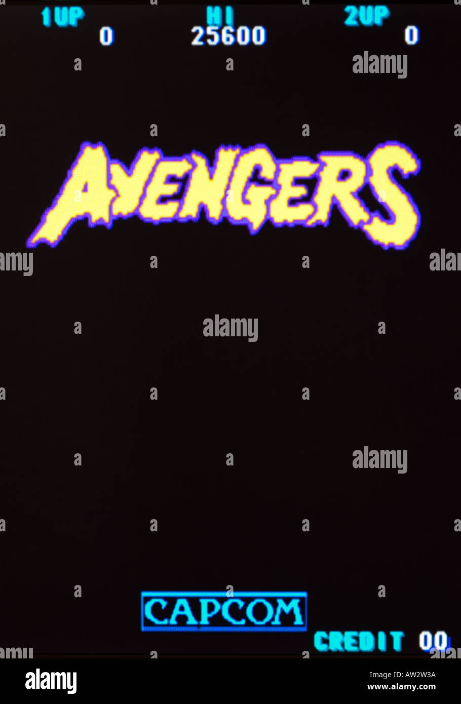 The Avengers Capcom Vintage Arcade-Videospiel Screenshot - nur zur redaktionellen Nutzung Stockfoto
