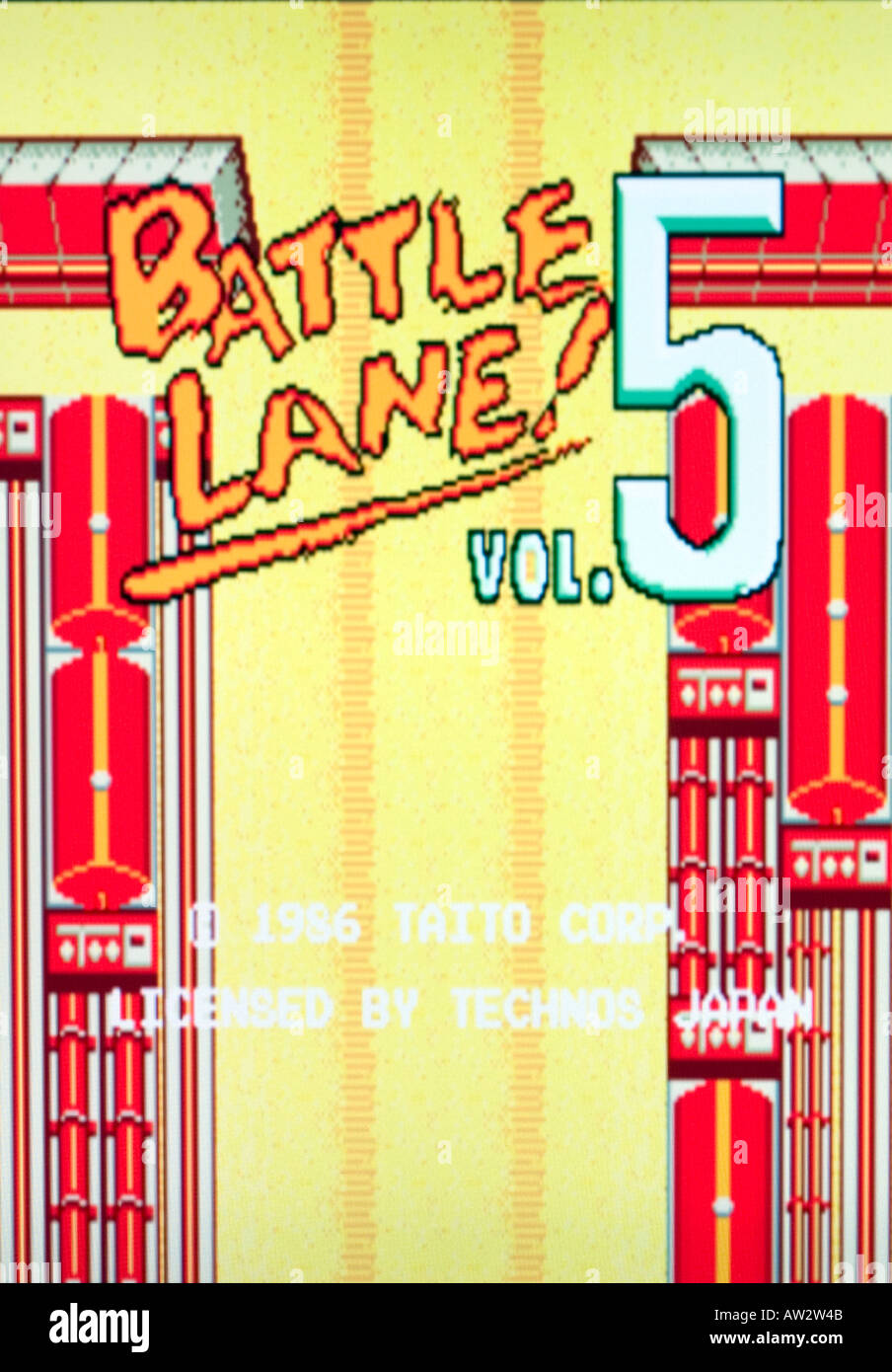 Schlacht Lane Vol 5 Taito 1986 Vintage Arcade Videospiel Screenshot - nur zur redaktionellen Nutzung Stockfoto