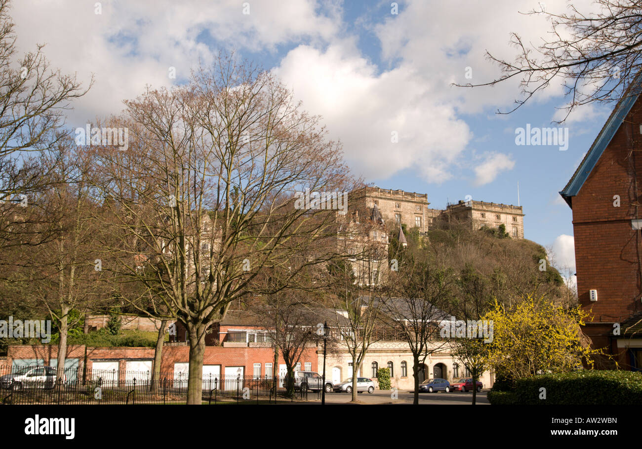 Nottingham Castle vom Park aus gesehen Stockfoto