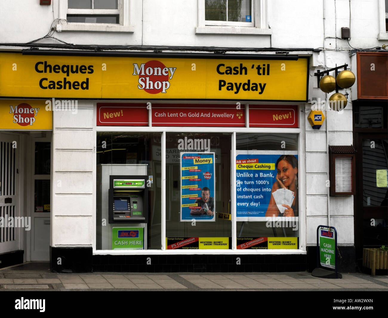 Pfandleiher Geld Shop Epsom Surrey England Stockfoto