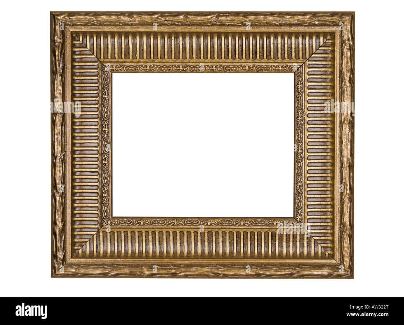 Bilderrahmen in große Art-déco-gerippt, Muster, weißen Hintergrund isoliert  Stockfotografie - Alamy