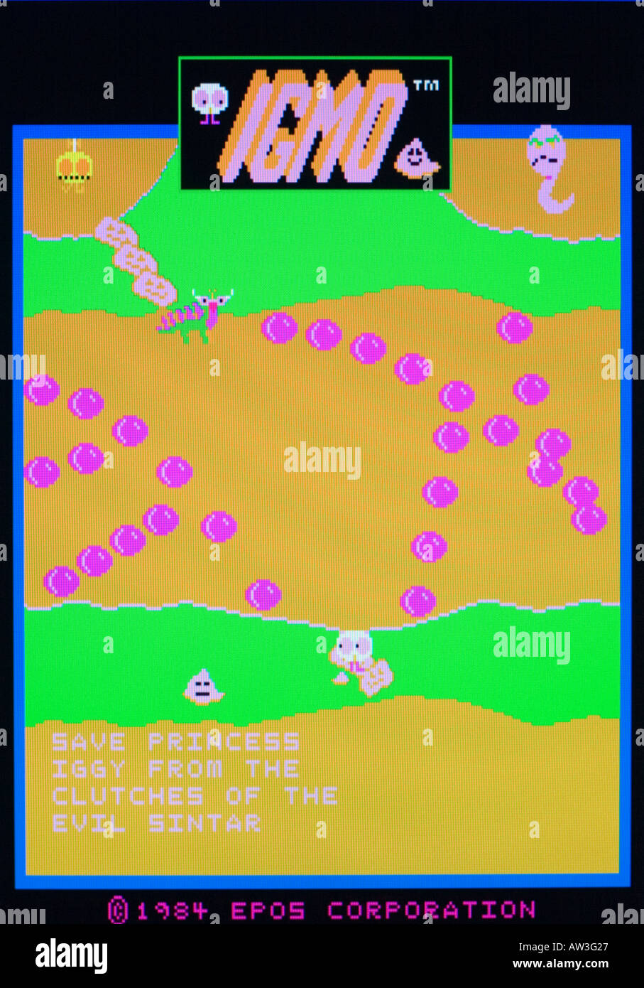 IGMO Epos Corporation Magic Konvertierungen Inc 1984 Vintage Arcade Videospiel Screenshot - nur zur redaktionellen Nutzung Stockfoto